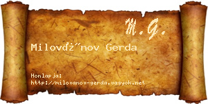 Milovánov Gerda névjegykártya